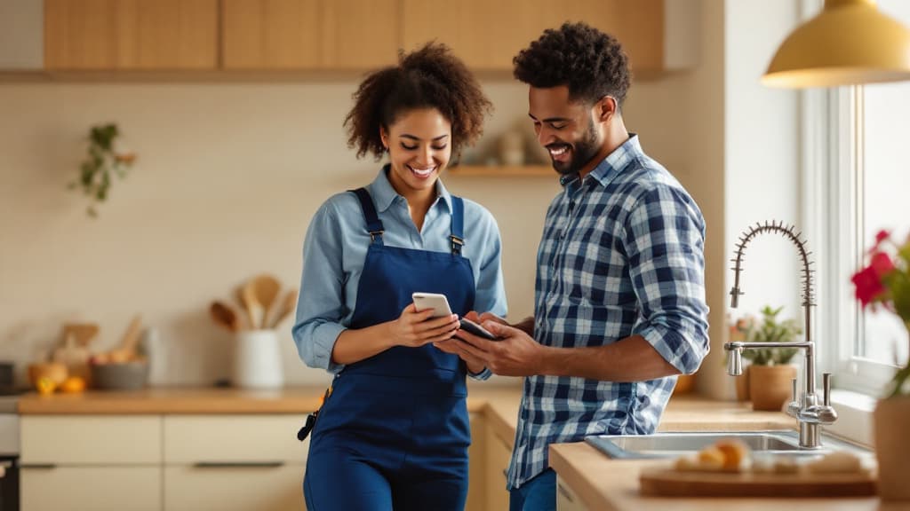 Local service provider completing a home repair